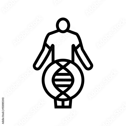 human with dna genetic engineering line icon vector. human with dna genetic engineering sign. isolated contour symbol black illustration