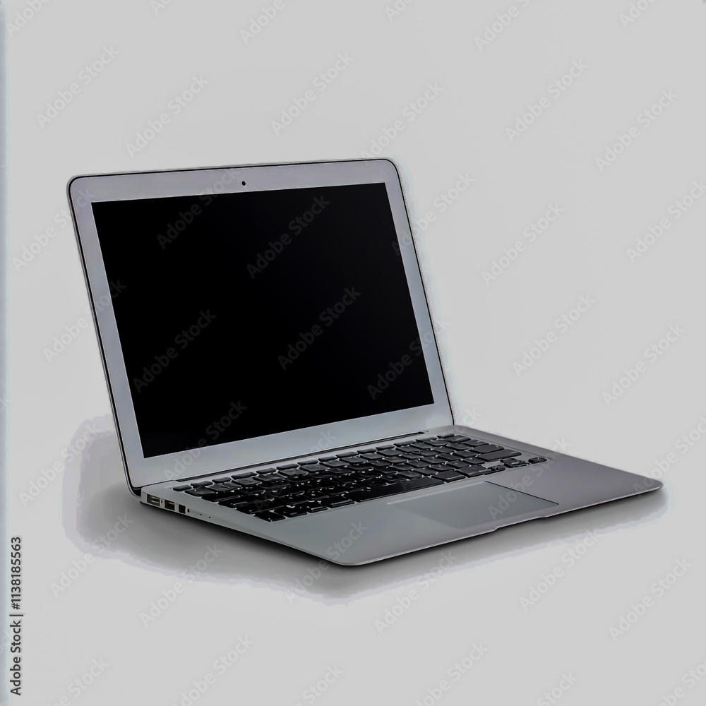 Laptop Isolated on White Background with Clipping Path, Ready for Design. Laptop Isolated on White Background with Clipping Path, Ready for Design.