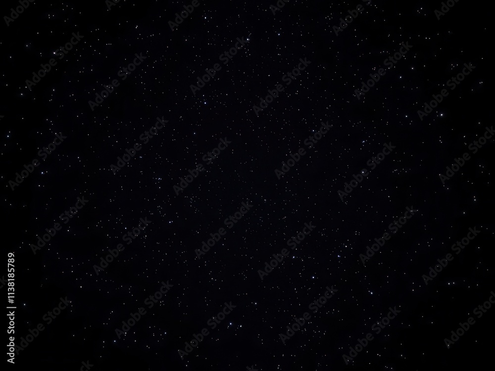 Fototapeta premium Night sky with twinkling stars against a black backdrop, dark, sparkling, serene