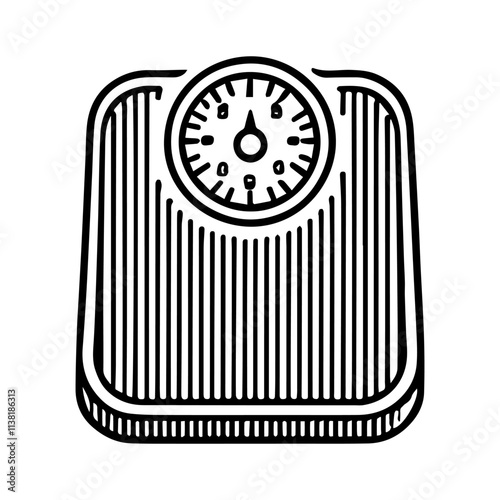 Simple Vector Icon of a Weight Scale – Logo Design Illustration