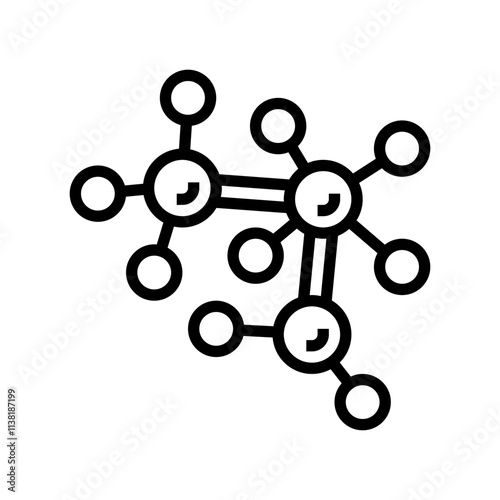 molecular structure genetic line icon vector. molecular structure genetic sign. isolated contour symbol black illustration