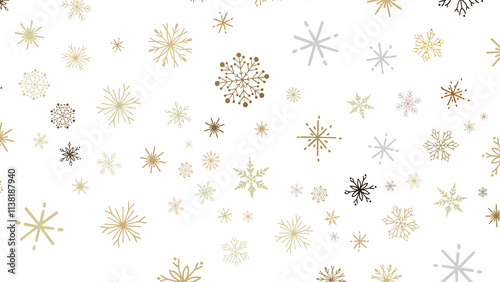 Wallpaper Mural Hand Drawn Snowflakes Seamless Pattern Torontodigital.ca