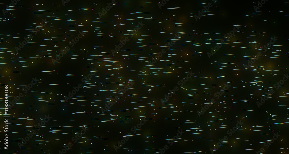 Abstract Glowing Lines on Black Background