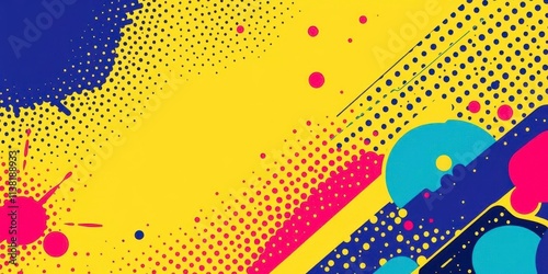 Wallpaper Mural Vibrant pop art image effect with bold colors and halftone dots, halftone, pop art Torontodigital.ca