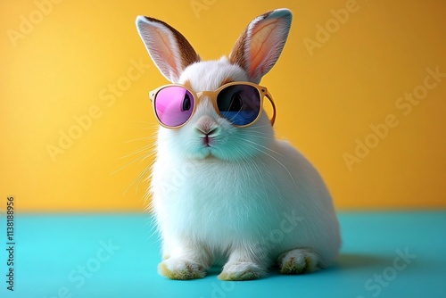 Hip Hop Hare: Stylish Bunny in Sunglasses