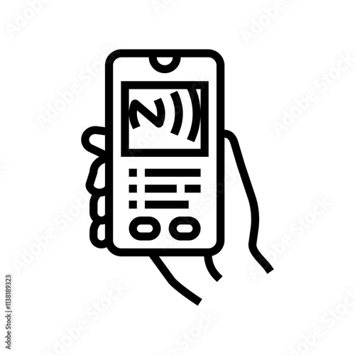 contactless payment nfc technology line icon vector. contactless payment nfc technology sign. isolated contour symbol black illustration