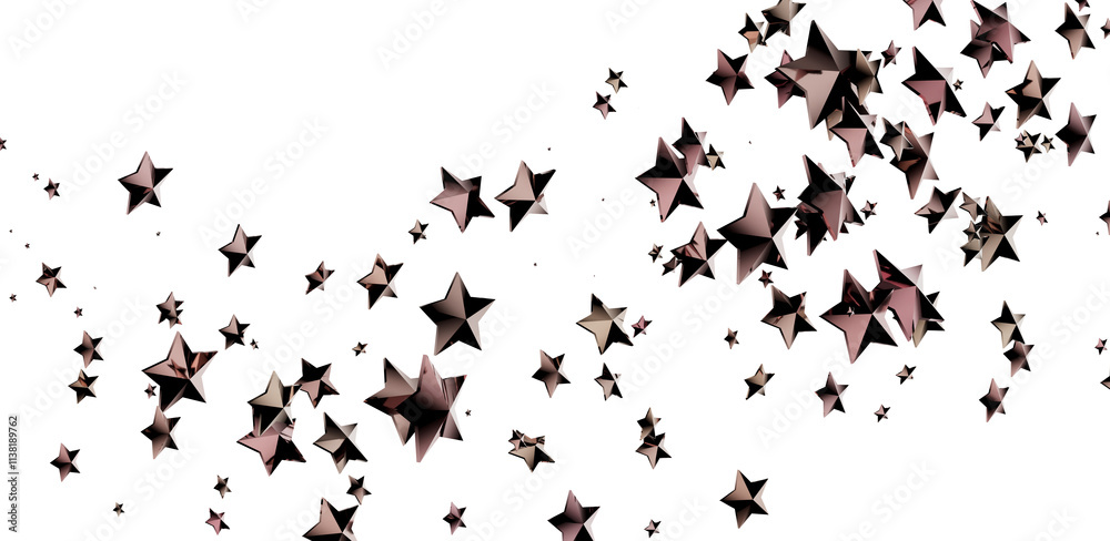 Obraz premium Cosmic Christmas Showers: Dynamic 3D Illustration of Descending Celestial Showers for the Holidays
