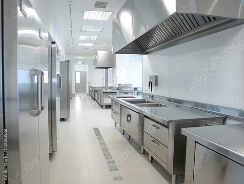 A kosher kitchen with kosher food processing, illustrating kosher compliance and Jewish religious laws, focusing on kosher food safety and Jewish dietary regulations photo