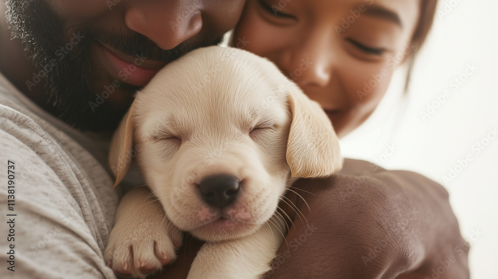 Couple Volunteering at Animal Shelter with Adorable Puppies