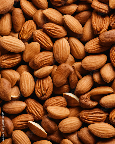 pile of unpeeled almonds, raw almonds, whole almonds, natural almonds, unshelled almonds, organic almonds, fresh almonds, unprocessed almonds, brown almonds, rustic almonds, bulk almonds, earthy almon photo