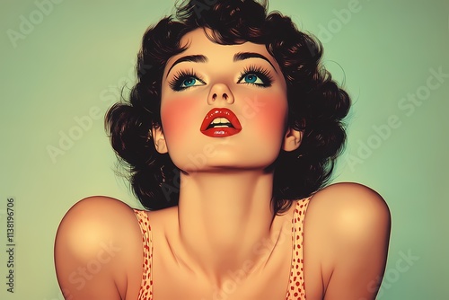 1960's Pin Up Girl Vintage Clip Art Sticker