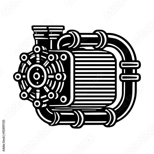 Simple Vector Icon of a motorcycle Cooling System – Logo Design Illustration