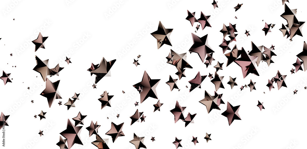 Naklejka premium Cosmic Christmas Showers: Dynamic 3D Illustration of Descending Celestial Showers for the Holidays