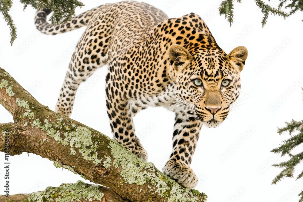 A close-up of a leopard in a tree A close-up of a leopard in a tree
