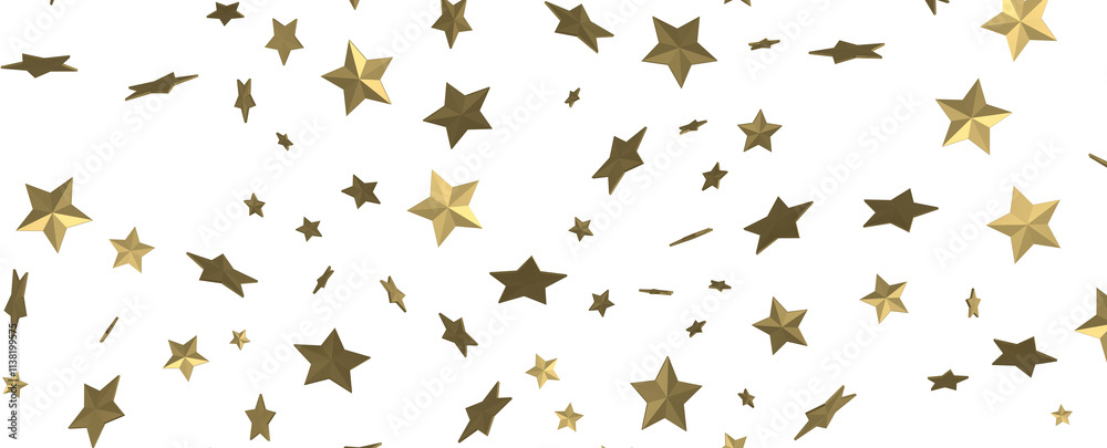 stars gold modern frame in 3d