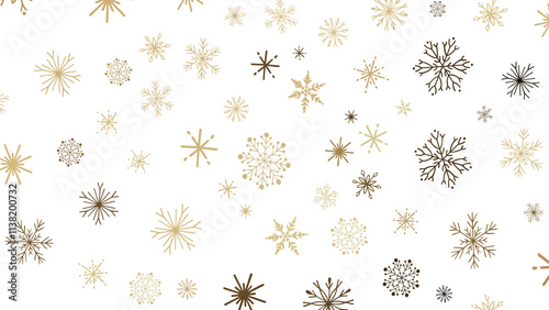 Snowflake Symphony: Mesmerizing 3D Illustration of Descending Christmas Snowflakes