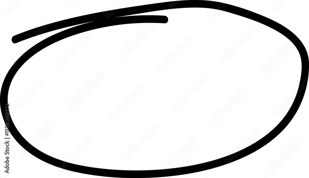 Hand drawn ovals and circles. Circle frames. Ellipses in doodle style. illustration isolated on transparent background.