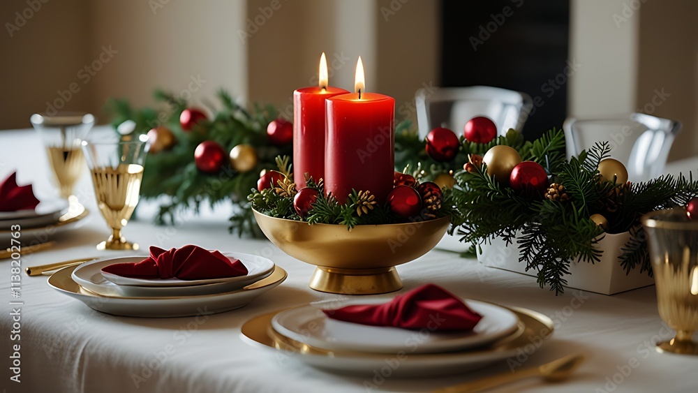 Fototapeta premium christmas table setting