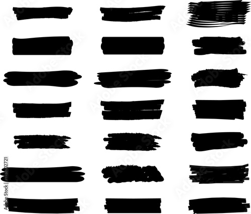 Highlighter line yellow marker strokes lines vector. Yellow watercolor hand drawn highlight set. Marker pen highlight strokes.