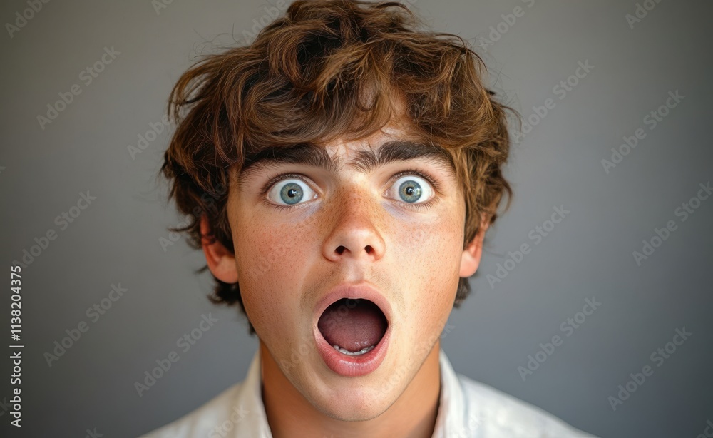 A man with a surprised expression on his face A man with a surprised expression on his face