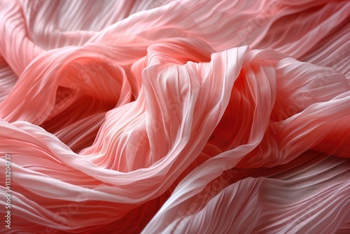 Pleated Chiffon: Close-up Background Texture with Floral Element photo