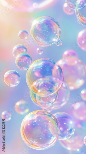 Background with colorful bubbles brightly colored wallpaper. christmas wallpaper. Ultra realistic. Photorealistic