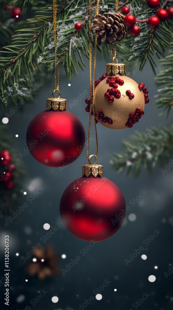 Beautiful christmas decorations on background. christmas wallpaper. Ultra realistic. Photorealistic Beautiful christmas decorations on background. christmas wallpaper. Ultra realistic. Photorealistic
