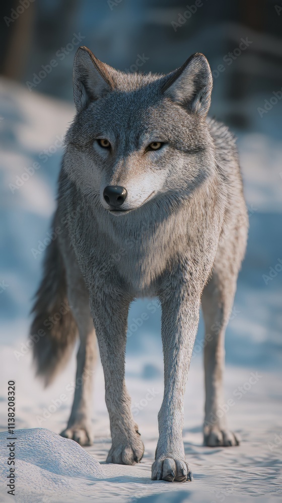 Obraz premium Gray wolf portrait hd wallpaper stock photographic image. wolf wallpaper. Ultra realistic. Photorealistic hypermaximalist hyper realistic fine detail