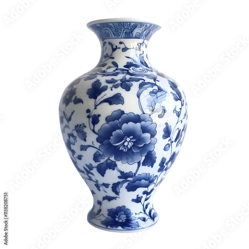 Ming vase, AI generated isolated on white background
