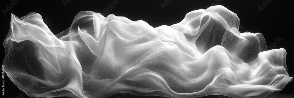 Fototapeta premium Liquid membranes, flowing translucent layers, thin liquid sheets, for bio-inspired visuals, fashion fabrics