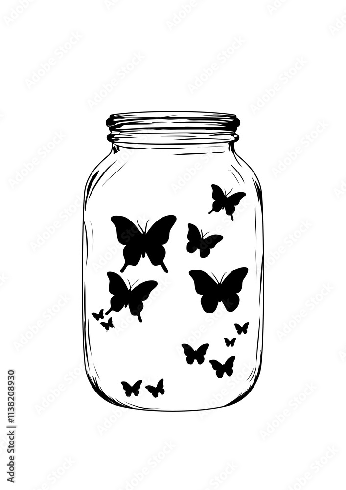 Jar with a butterfly Jar with a butterfly