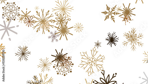 Frosty Delight: Breathtaking 3D Illustration of Falling Christmas Snowflakes