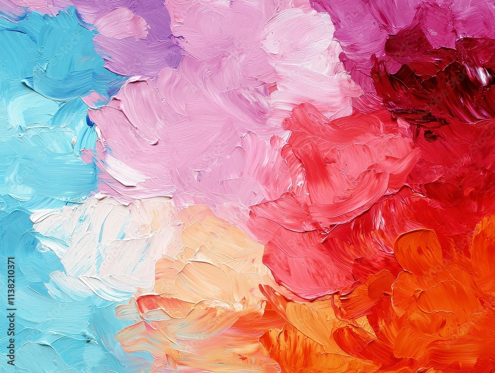 Abstract Pastel and Vivid Color Palette Impasto Painting Abstract Pastel and Vivid Color Palette Impasto Painting