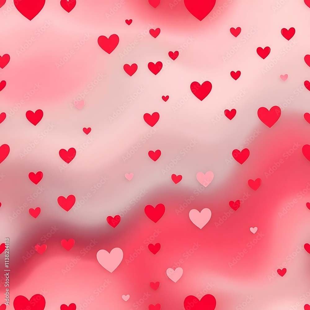 Obraz premium Romantic Hearts Seamless Pattern