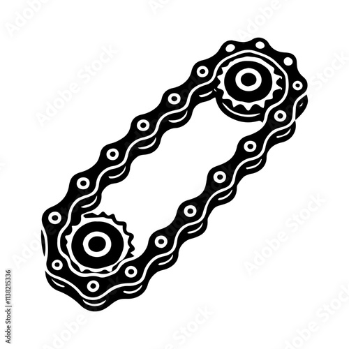 Simple Vector Icon of a chains – Logo Design Illustration