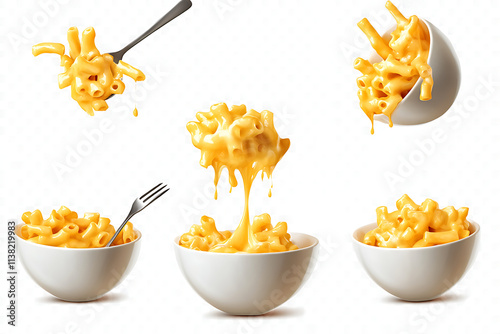 Classic American Cheesy Macaroni (Mac and Cheese) for Comfort Food Photography. photo