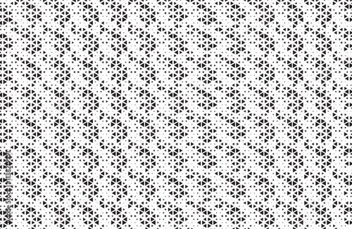 Radial halftone spotted gradient background. Dotted stains concentric texture with fading effect. Black and white circle shade wallpaper. Grunge rough vector. Monochrome geometric backdrop.