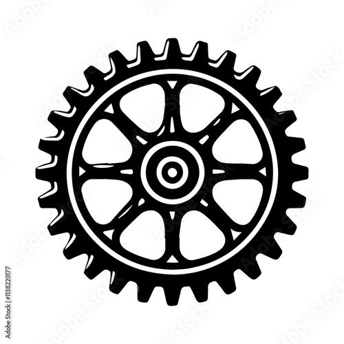 Simple Vector Icon of a gear – Logo Design Illustration