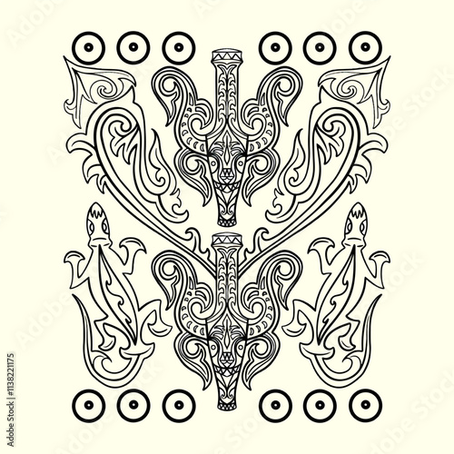 Vector Gorga Bataknese Pattern Illustration