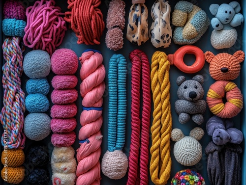 Colorful yarn twists and knots create stunning textured patterns with vibrant handmade artistry