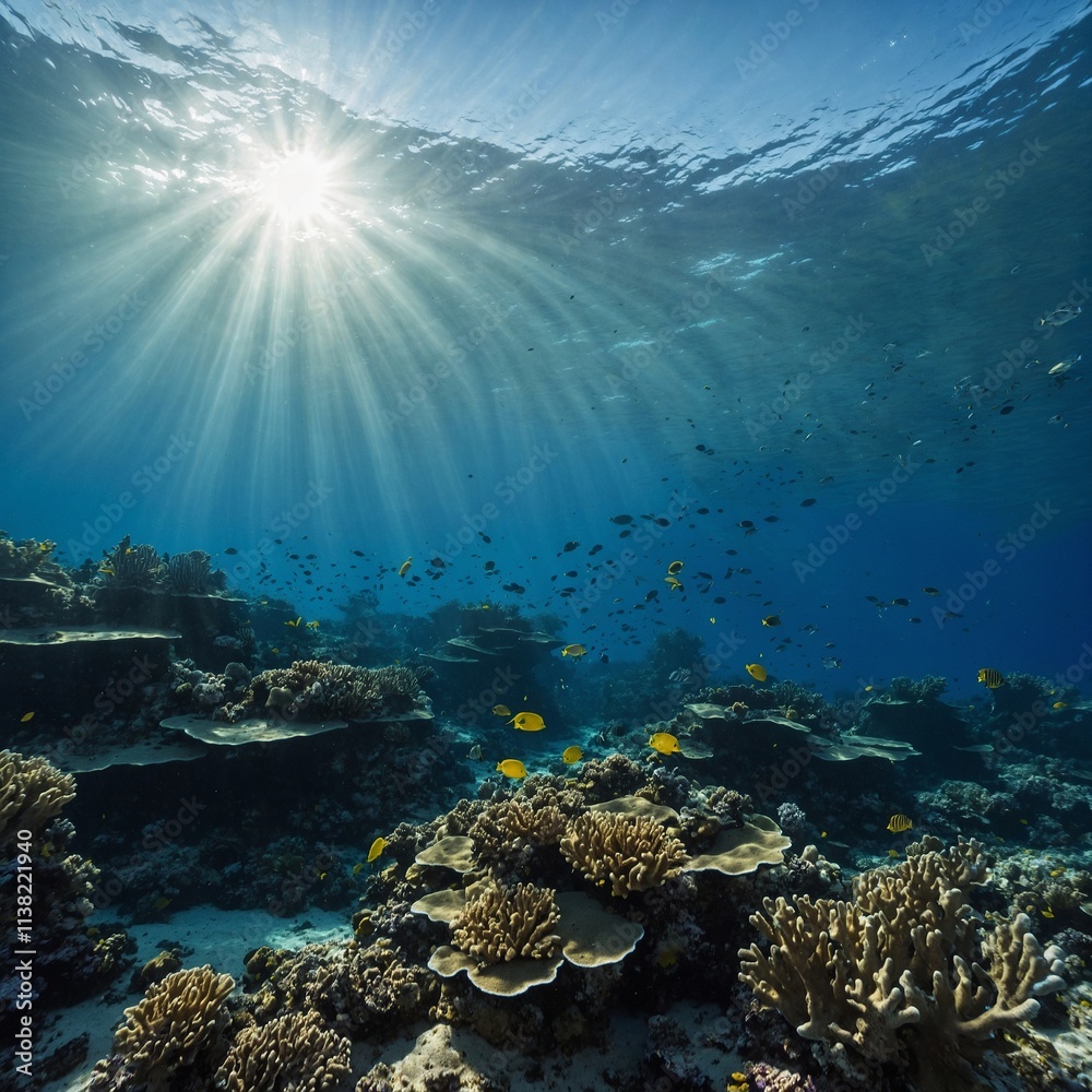 Fototapeta premium coral reef and diver