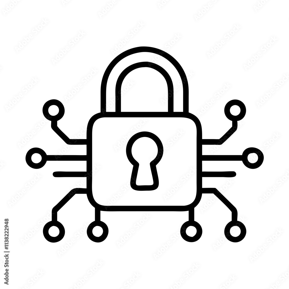 cyber security lock icon, cyber monday line art, cyber icon - simple black line art icon of cyber security lock, for cyber monday celebrations. cyber vector art. cyber security lock icon, cyber monday line art, cyber icon - simple black line art icon of cyber security lock, for cyber monday celebrations. cyber vector art.