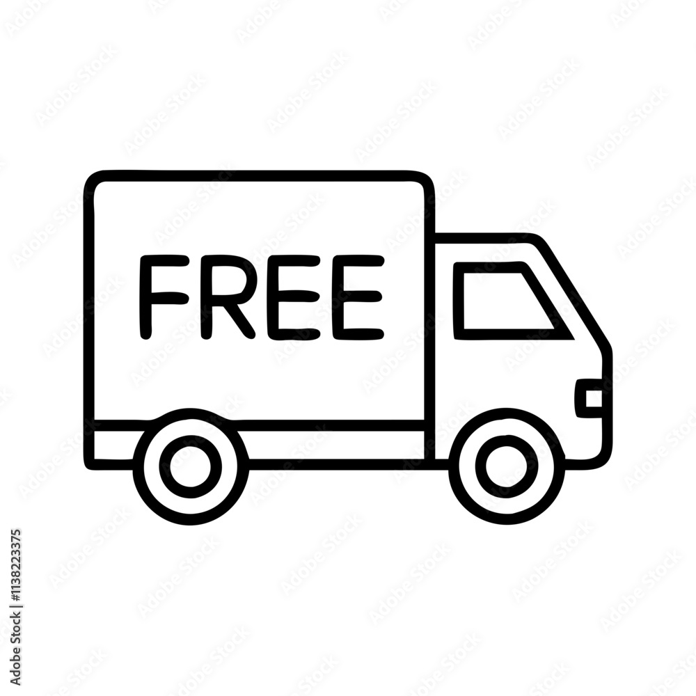 free shipping truck icon, cyber monday line art, cyber icon - simple black line art icon of free shipping truck, for cyber monday celebrations. cyber vector art. free shipping truck icon, cyber monday line art, cyber icon - simple black line art icon of free shipping truck, for cyber monday celebrations. cyber vector art.