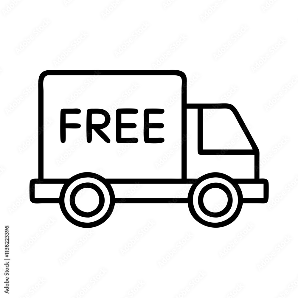 free shipping truck icon, cyber monday line art, cyber icon - simple black line art icon of free shipping truck, for cyber monday celebrations. cyber vector art. free shipping truck icon, cyber monday line art, cyber icon - simple black line art icon of free shipping truck, for cyber monday celebrations. cyber vector art.