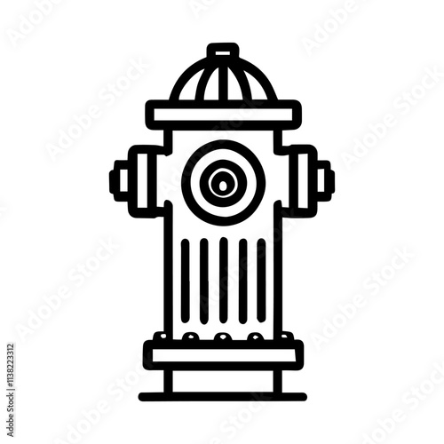 Simple Vector Icon of a Fire hydrant – Logo Design Illustration