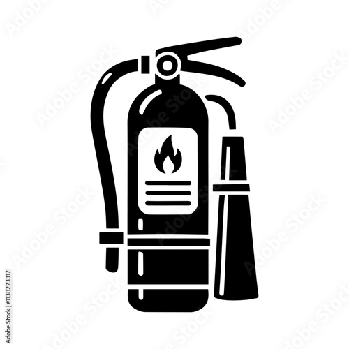 Simple Vector Icon of a fire extinguisher – Logo Design Illustration
