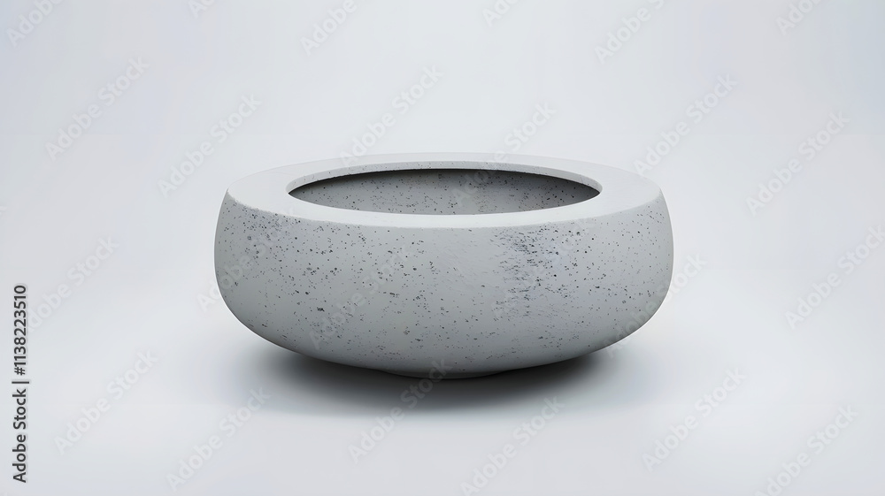 Minimalist concrete bowl for modern interiors and zen home decor.