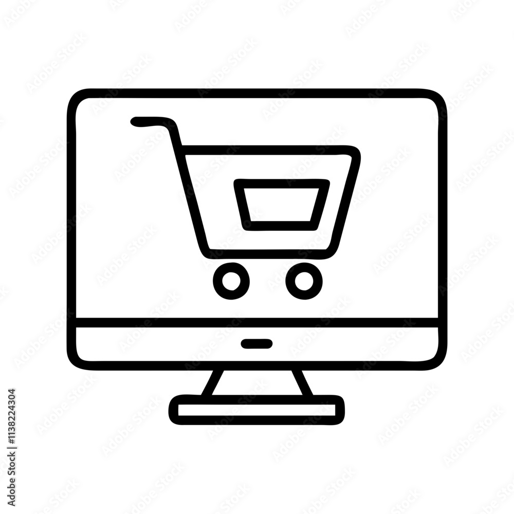 virtual shopping cart icon, cyber monday line art, cyber icon - simple black line art icon of virtual shopping cart, for cyber monday celebrations. cyber vector art. virtual shopping cart icon, cyber monday line art, cyber icon - simple black line art icon of virtual shopping cart, for cyber monday celebrations. cyber vector art.