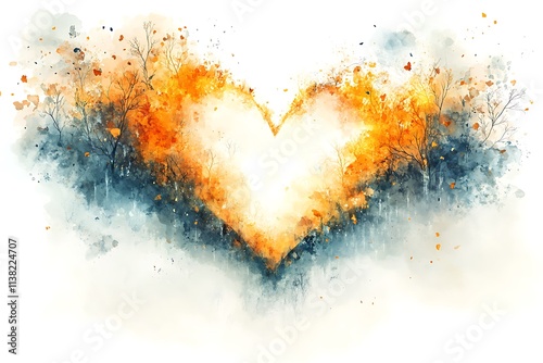 A single heart shape, rendered in vivid color, isolated against a clean white background. The heart’s bold simplicity allows it to stand as a powerful symbol of connection. Soft highlights might  photo