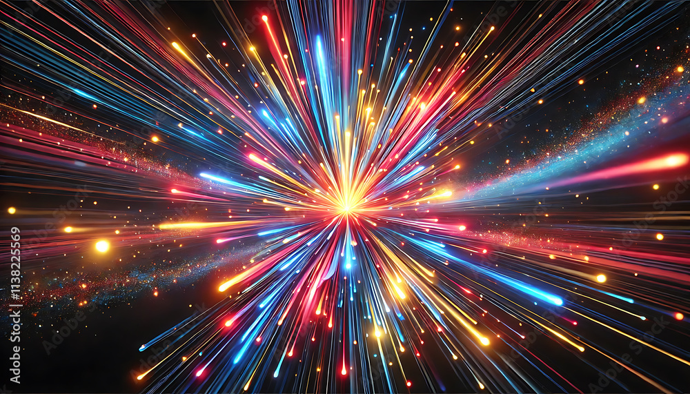 Fototapeta premium 光・光線・放射線・集中光・カラフル・爆発